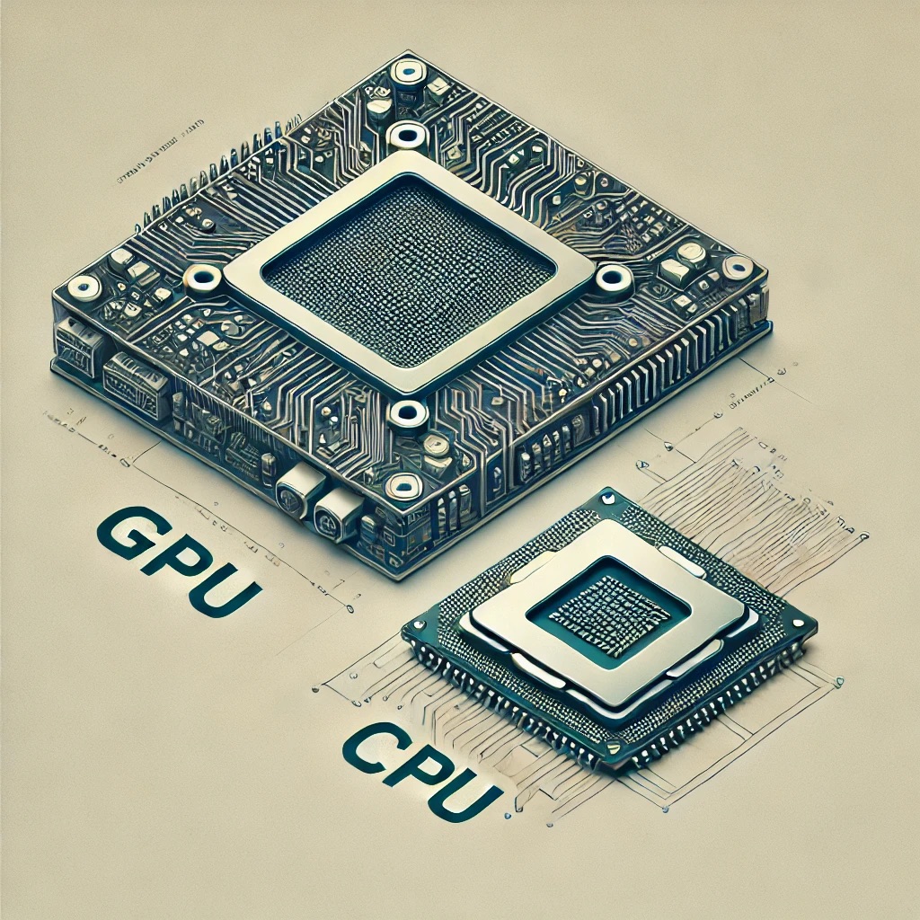 CPUとGPU基盤の画像